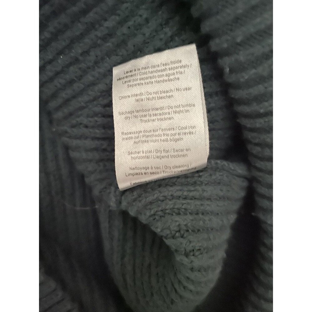Tara Jarmon Paris Women's Wool Blend Green Cowl Neck Sweater Gold Buttons Large - Picture 9 of 10